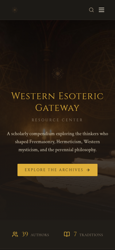 Western Esoteric Gateway — mobile view